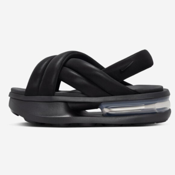 NWOT Nike Air Max Isla Sandal Black Anthracite Platform Leather - Picture 1 of 9